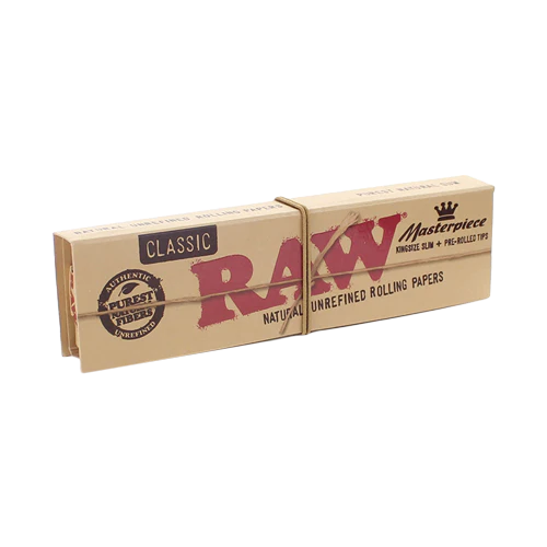 RAW - King Size Masterpiece Classic w/ Pre Rolled Tip (24 packs)